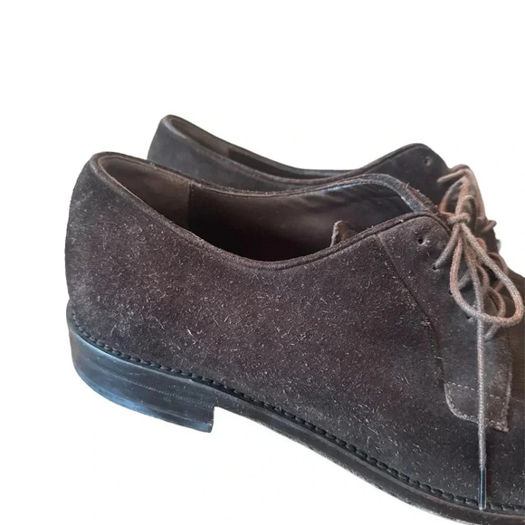 Salvatore Ferragamo Men's Brown Suede Oxford Shoes - Picture 4 of 12
